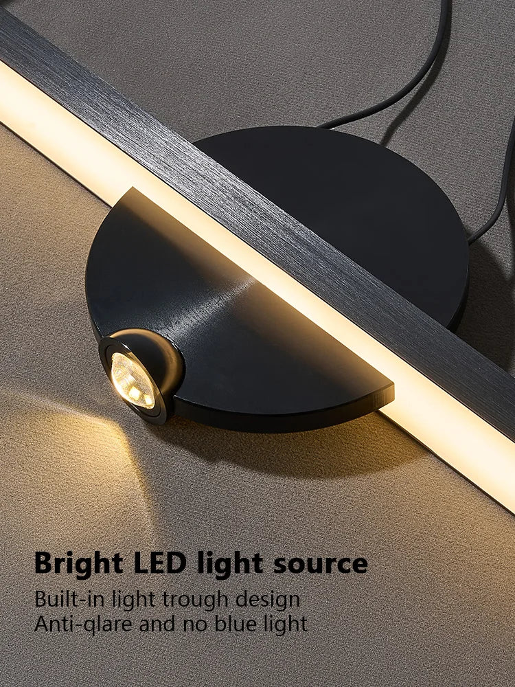 Minimalist Linear Pendant Lights LED Modern Chandelier Dining Room Island Light Restaurant Cafe Bar Office Hanging Lamps Black