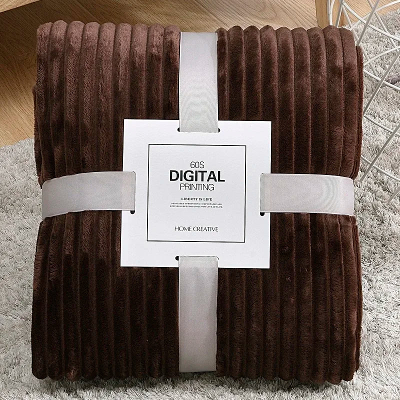 VividTwill 1pc Fluffy Coral Velvet Blanket Air-Conditioned Flannel Plush Comfortable Thickened Warm Soft Throw Blanket Bed Cover