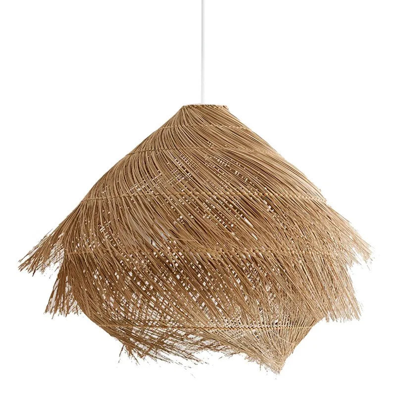 Japanese Wasabi-Inspired LED Pendant Lights - Rattan Chandelier Lamp Fixtures for Nordic Dining Rooms and Indoor Lighting