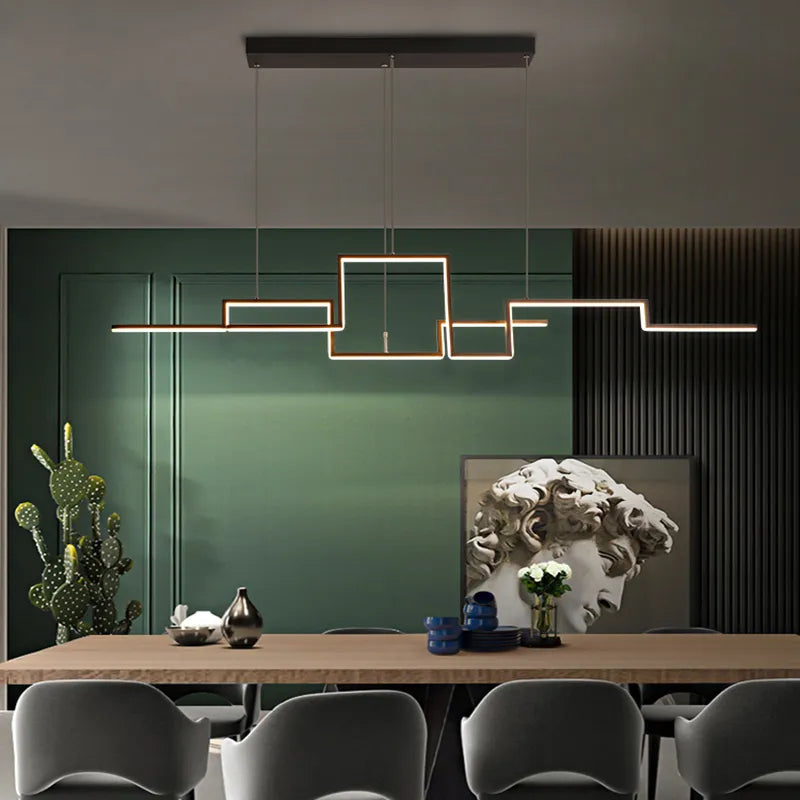 Contemporary LED Geometric Chandeliers - Elegant Lighting for Living, Dining, Bedroom, Kitchen, and Bar Decor