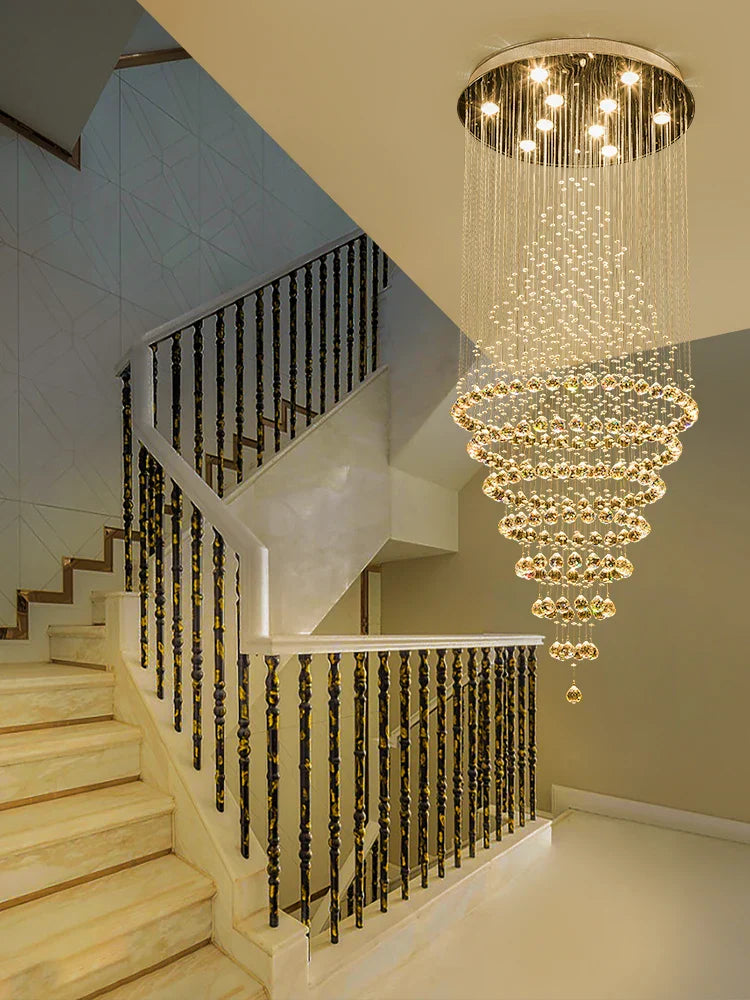Starry Crystal Loft Chandelier - High-Quality Pendant Light for Elegant Spaces