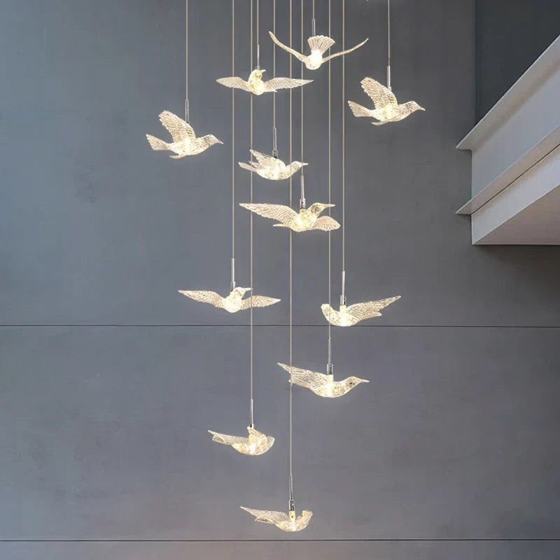 Contemporary LED Bird-Shaped Pendant Lamp - Stylish Illumination for Your Living Space