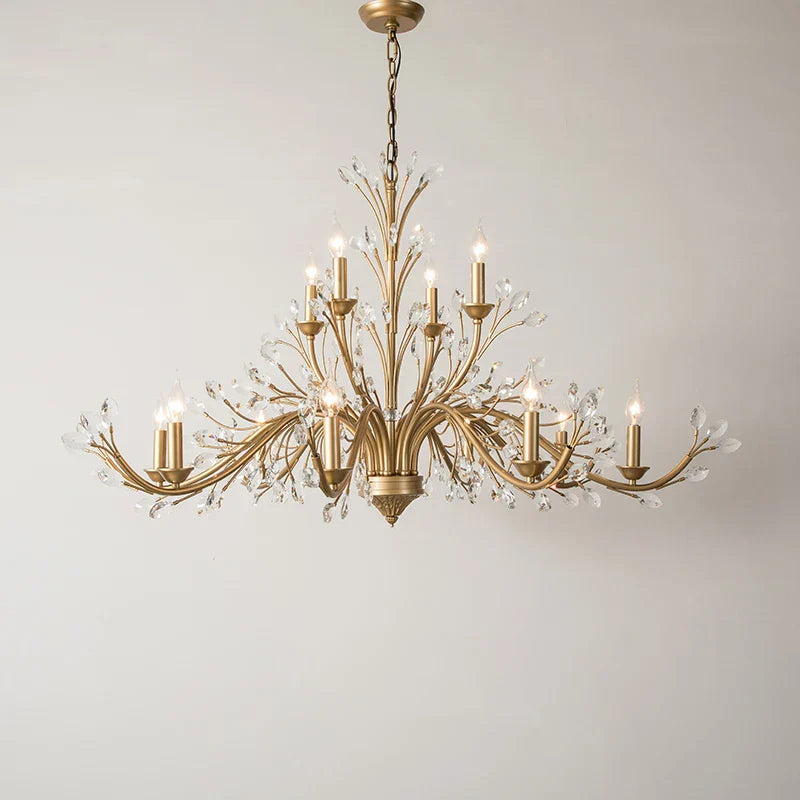 American Modern LED Crystal Ceiling Chandeliers - French Elegance for Living and Dining Spaces