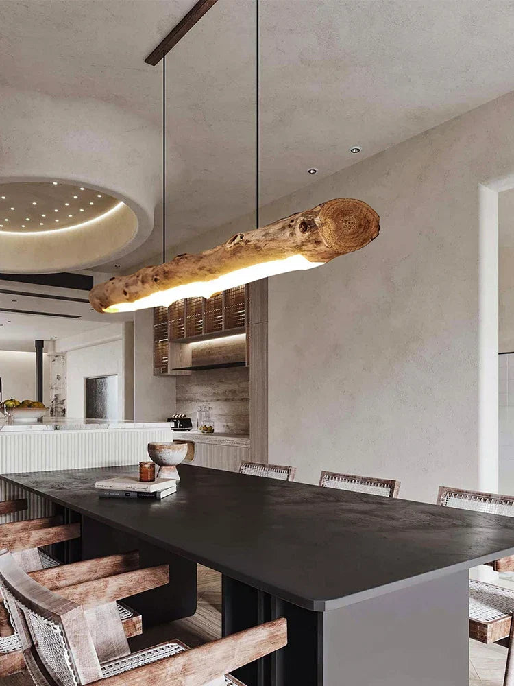 Chic Black Walnut Pendant Lights - Minimalist Wood Lighting for Dining Tables, Kitchens, and Home Decor