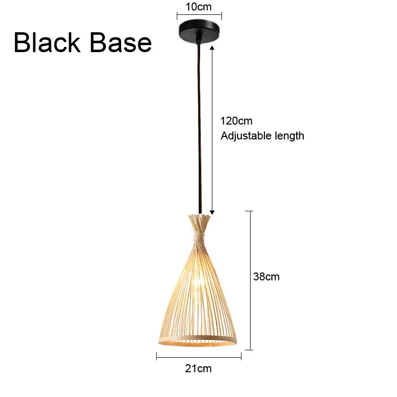 Bamboo Artistry Hand-Woven Pendant Lights - Exquisite Rattan Wicker Chandelier for Your Home