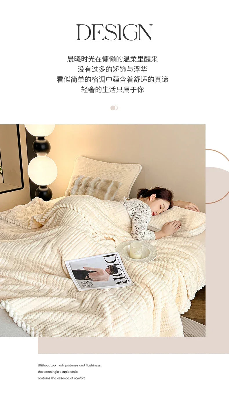 2025 new Throw Blanket for Sofa Winter Blanket King Size Home Warm Plaid Comforter Bedspread Bedding Sheet