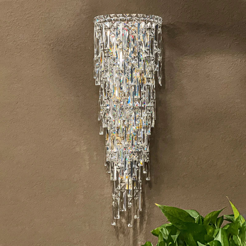 Elena's Multi-Layer Crystal Pendant Wall Lamp - High-Quality Elegance for Your Living Spaces