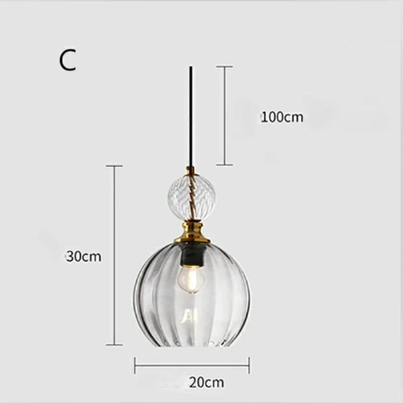 Nordic Colored Glass Chandelier Postmodern Creative Designer Restaurant Bar Counter Bedroom Bedside Lamp Excluding Light Bulbs
