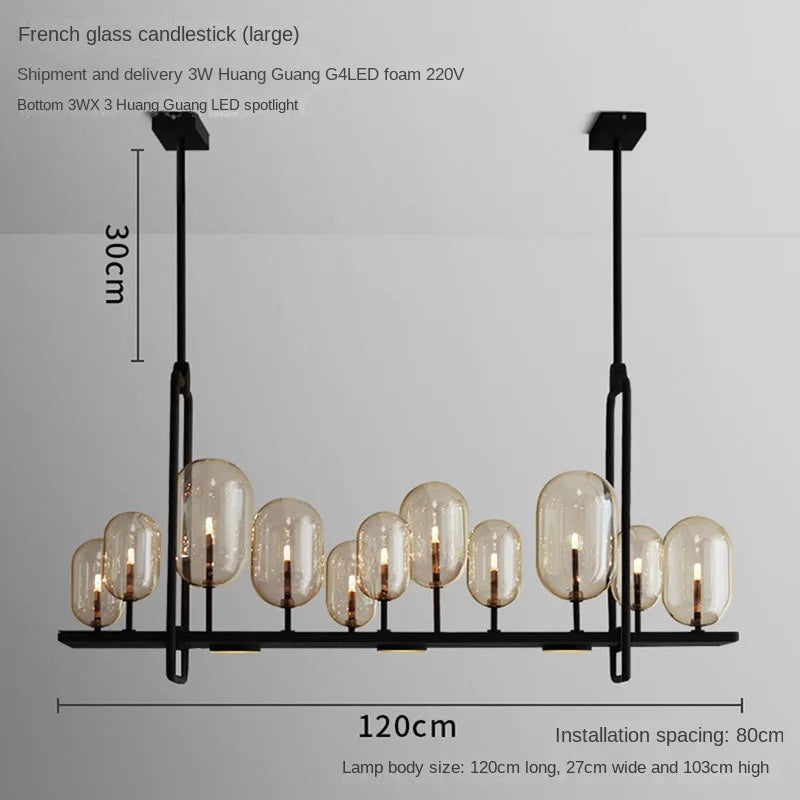 Industrial Glass Pendant Light for Kitchen and Restaurant - Retro Candle Design Luminaire