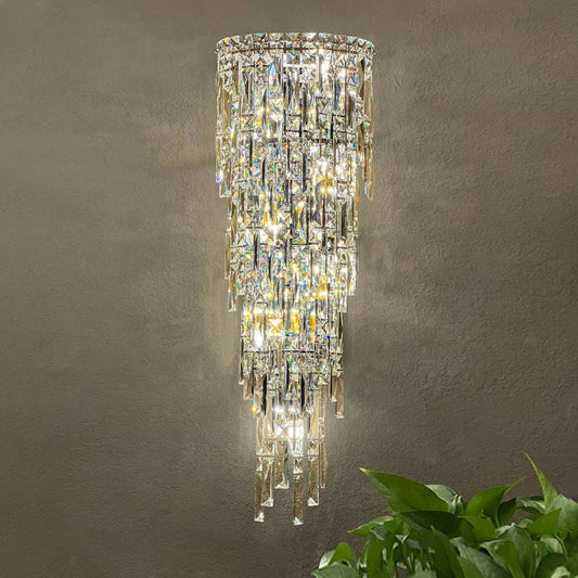 Elena's Multi-Layer Crystal Pendant Wall Lamp - High-Quality Elegance for Your Living Spaces