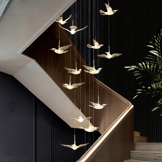 Contemporary LED Bird-Shaped Pendant Lamp - Stylish Illumination for Your Living Space