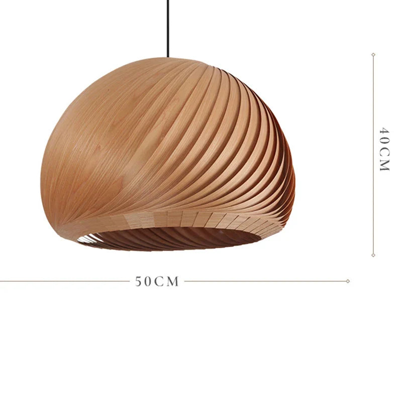 Nordic Round Ball Wooden Pendant Light - Simple and Creative Lighting for Living Room, Bedroom, Dining Room, and Bar Decor