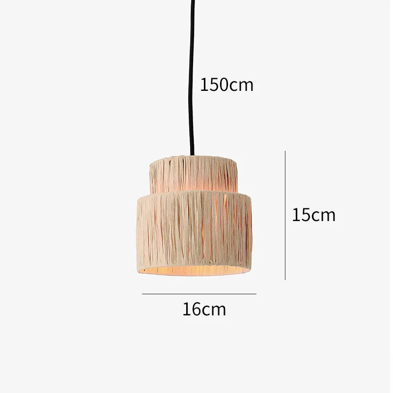 Artful Hand-Knitted Rattan Pendant Lamp - Elegant Lighting for Living Rooms and Bedrooms