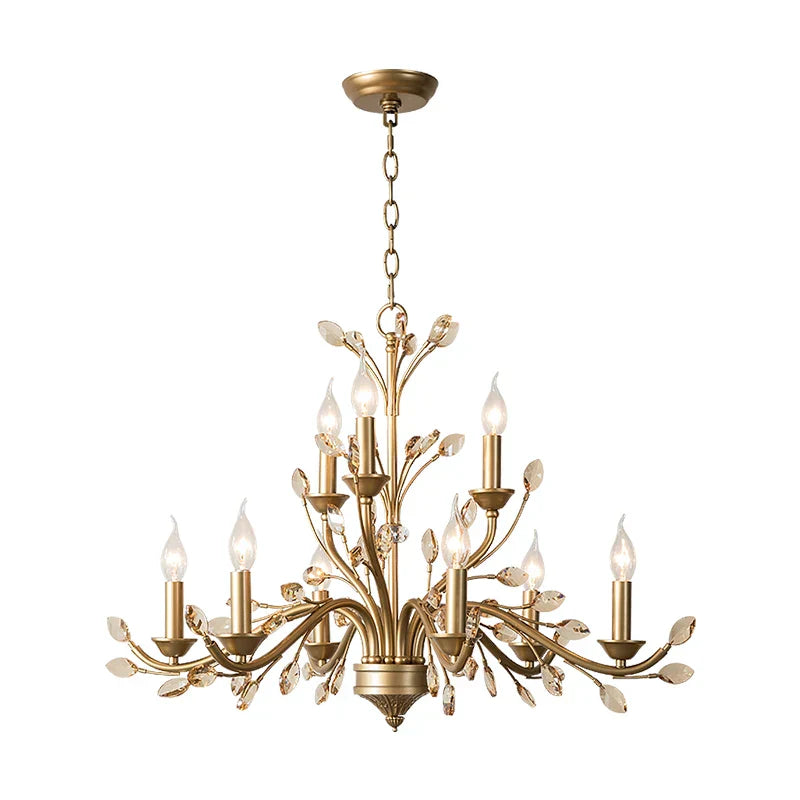 American Modern LED Crystal Ceiling Chandeliers - French Elegance for Living and Dining Spaces