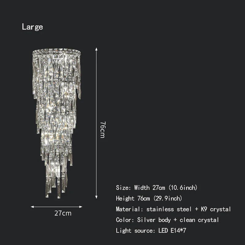 Elena's Multi-Layer Crystal Pendant Wall Lamp - High-Quality Elegance for Your Living Spaces