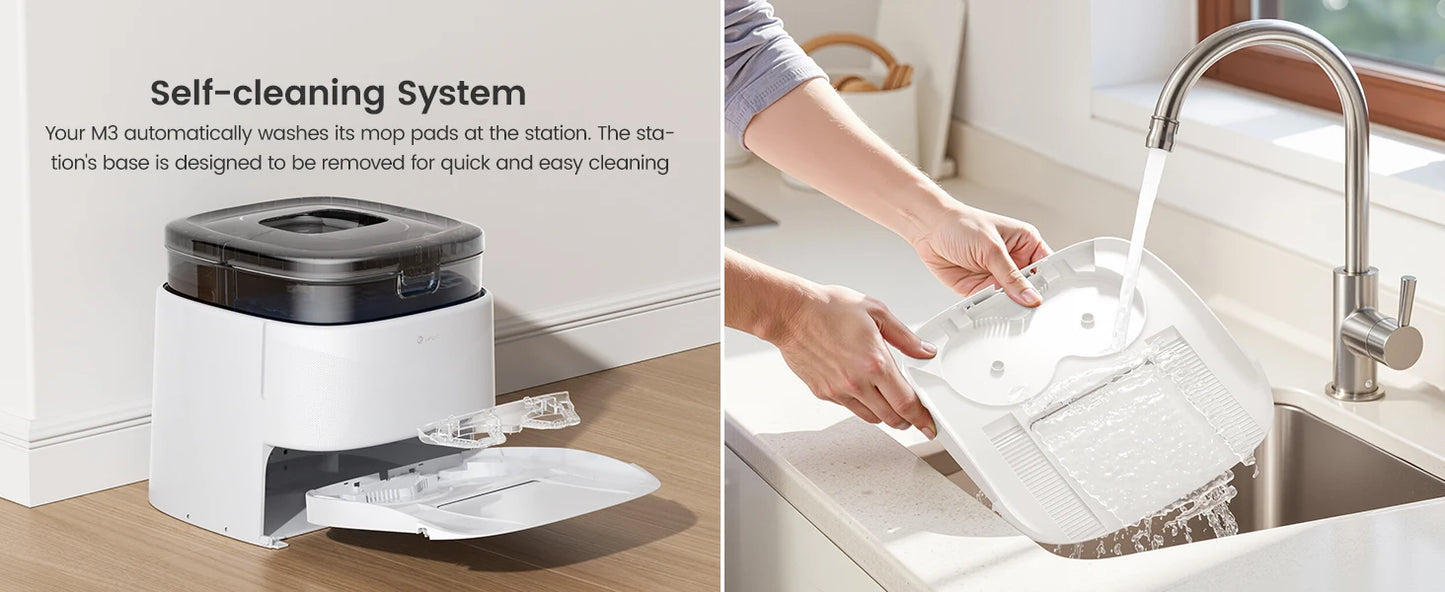 LEFANT Robot Vacuum Cleaner with Mapping, 12000Pa Suction, Emptying Station, Automatic Washing and Drying, DTOF Laser