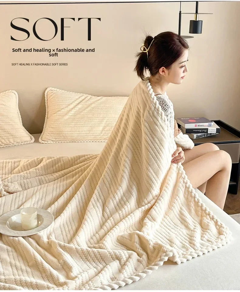 2025 new Throw Blanket for Sofa Winter Blanket King Size Home Warm Plaid Comforter Bedspread Bedding Sheet