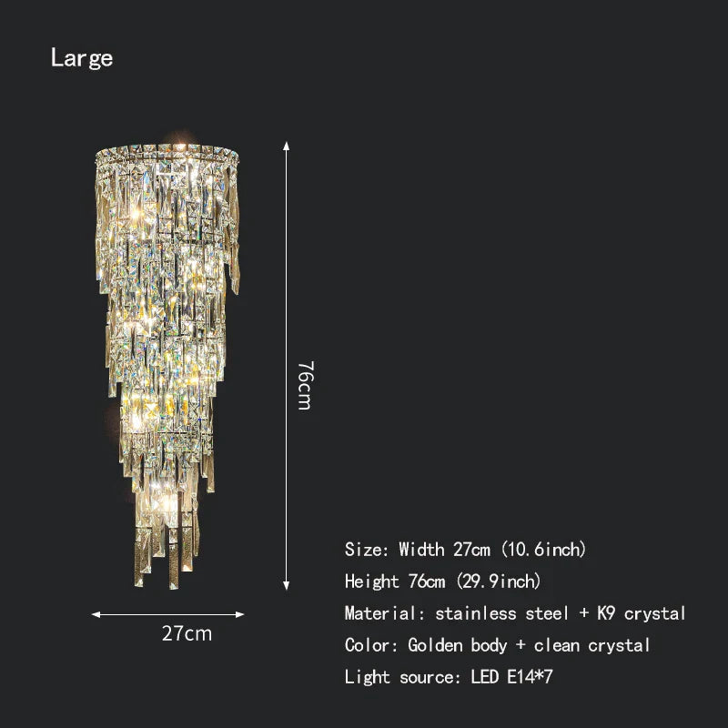 Elena's Multi-Layer Crystal Pendant Wall Lamp - High-Quality Elegance for Your Living Spaces