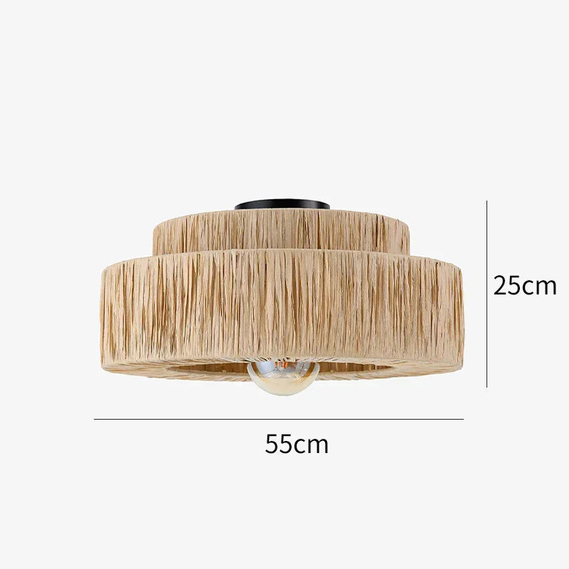 Artful Hand-Knitted Rattan Pendant Lamp - Elegant Lighting for Living Rooms and Bedrooms