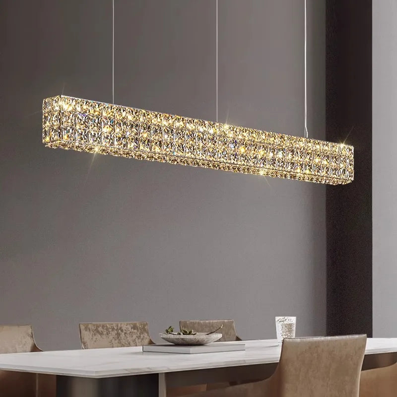 Modern Minimalist Crystal Light Luxury Circular Ring Hanging Lamp High-end Atmospheric Hall Light Bedroom Crystal Pendant Light