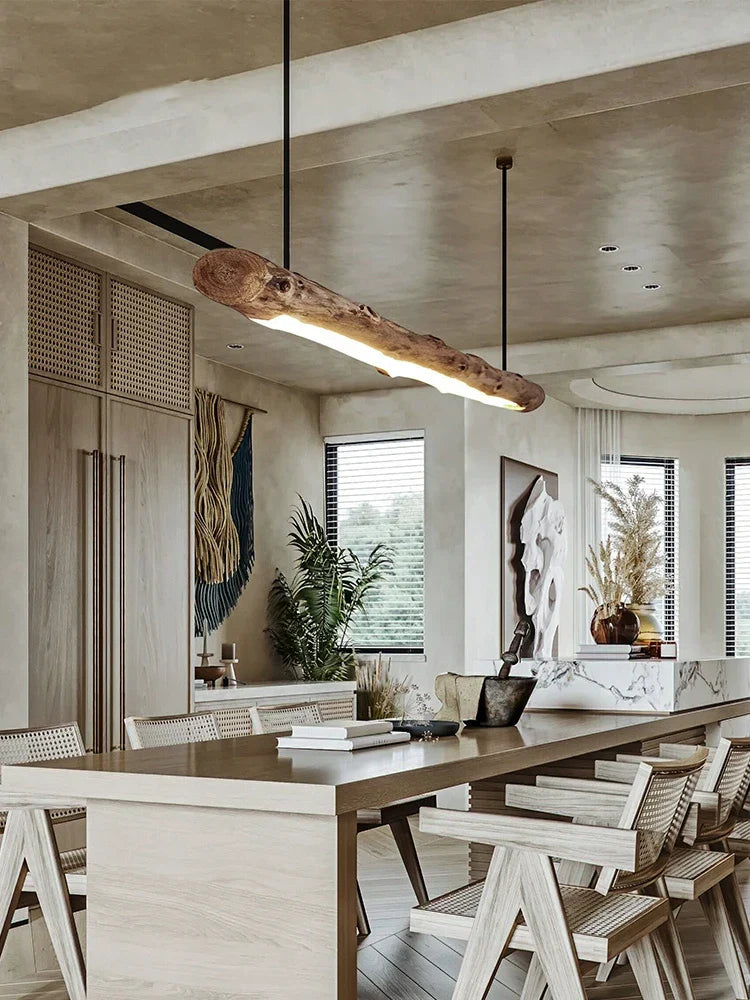 Chic Black Walnut Pendant Lights - Minimalist Wood Lighting for Dining Tables, Kitchens, and Home Decor