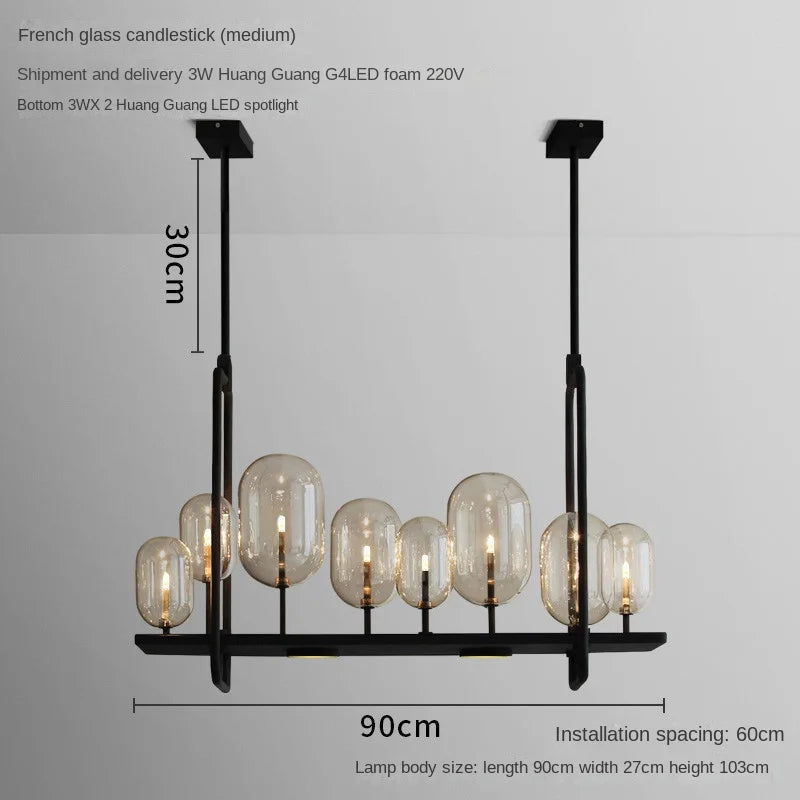 Industrial Glass Pendant Light for Kitchen and Restaurant - Retro Candle Design Luminaire