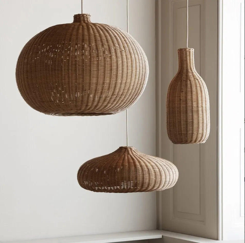 Vintage Handmade Rattan Pendant Light - Creative Lighting for Dining Rooms, Cafes, Restaurants, and Natural Luminaire