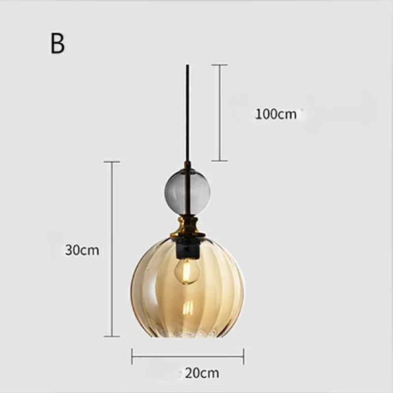 Nordic Colored Glass Chandelier Postmodern Creative Designer Restaurant Bar Counter Bedroom Bedside Lamp Excluding Light Bulbs