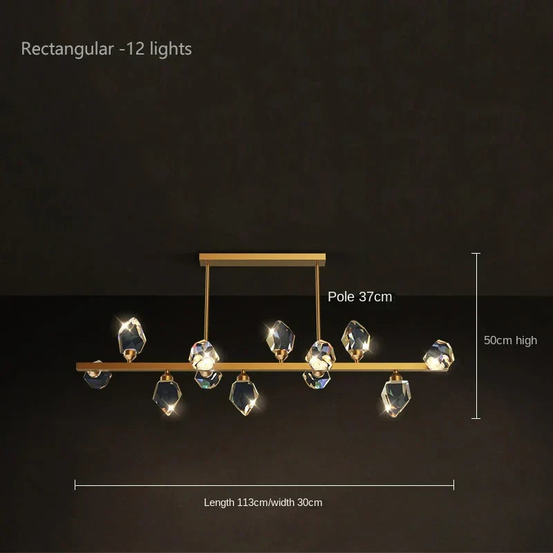 Luxury Crystal Living Room Chandelier - Modern Decor Pendant Light Fixture for Bedrooms, Dining Areas, Kitchens, and Home Decoration