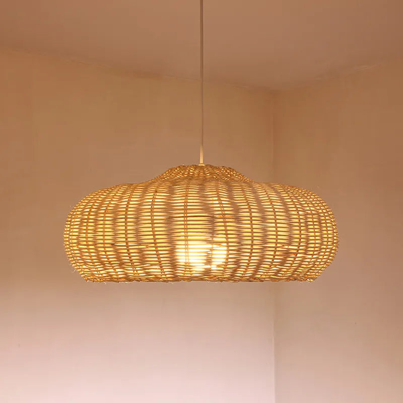 Vintage Handmade Rattan Pendant Light - Creative Lighting for Dining Rooms, Cafes, Restaurants, and Natural Luminaire