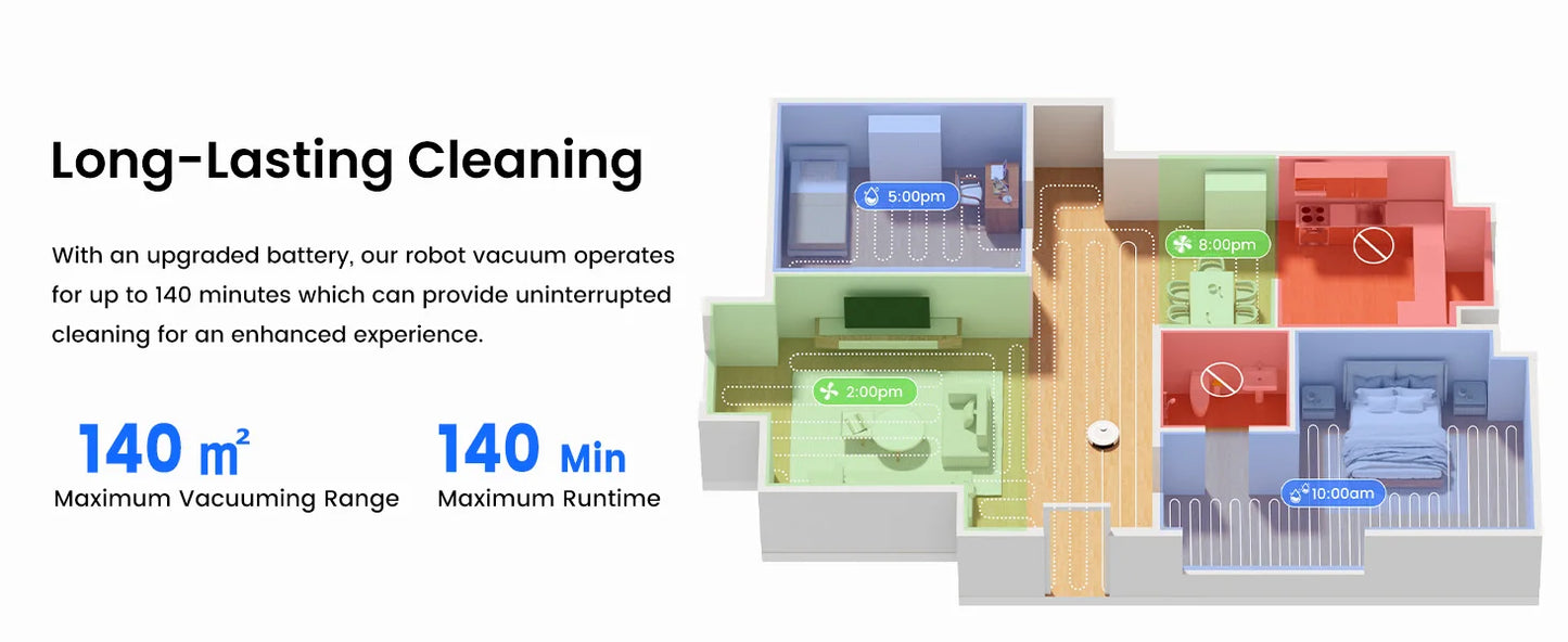 Lefant M2Pro Robot Vacuum with Mop,Self-Emptying, 6000Pa , DTOF Laser Navigation, PSD Obstacle Avoidance, Wi-fi/Alexa Control