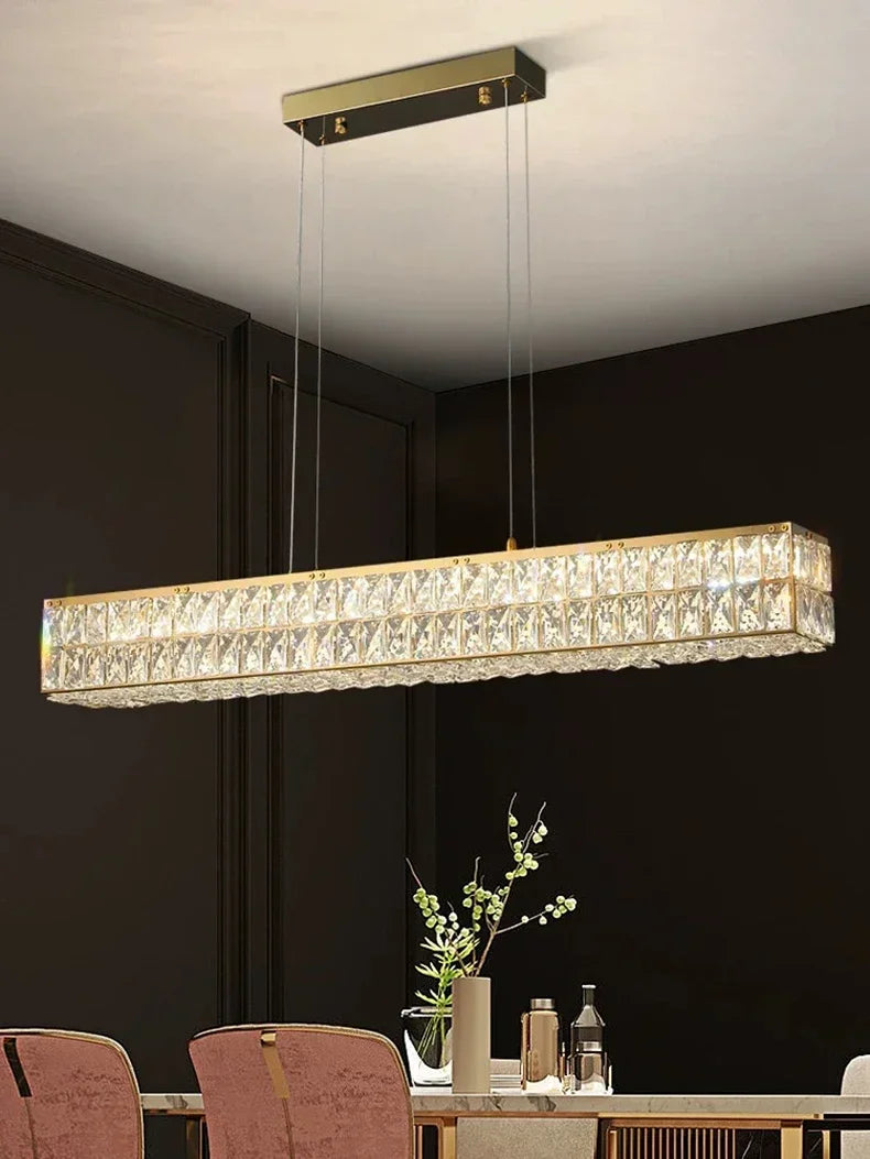 Modern Minimalist Crystal Light Luxury Circular Ring Hanging Lamp High-end Atmospheric Hall Light Bedroom Crystal Pendant Light