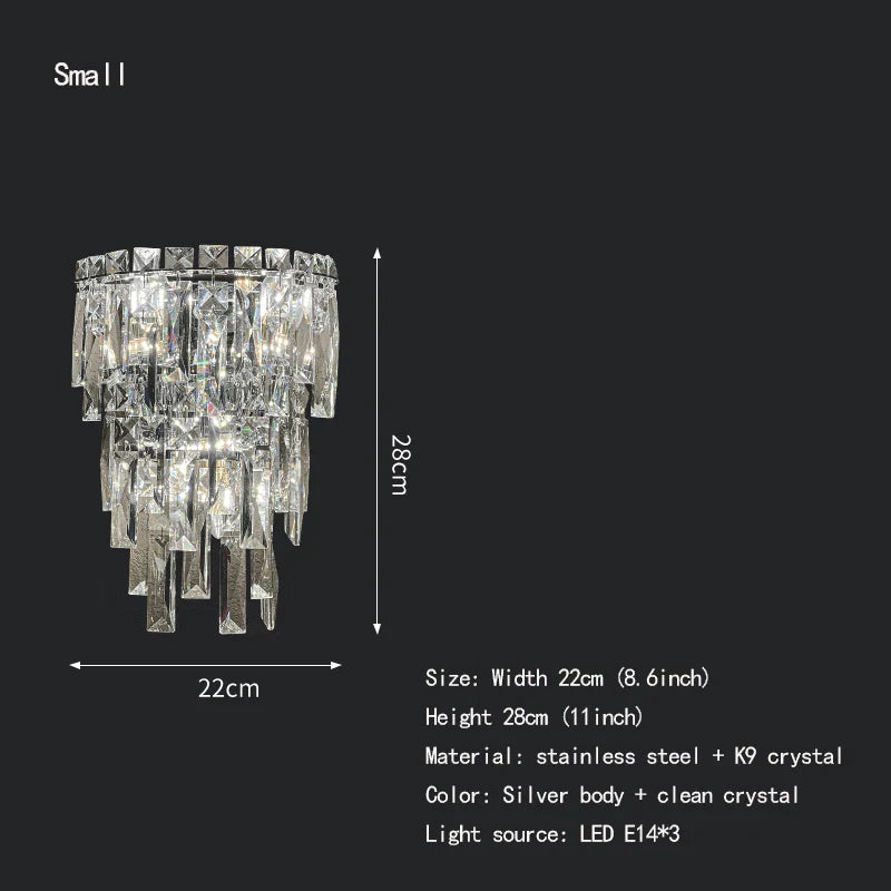 Elena's Multi-Layer Crystal Pendant Wall Lamp - High-Quality Elegance for Your Living Spaces