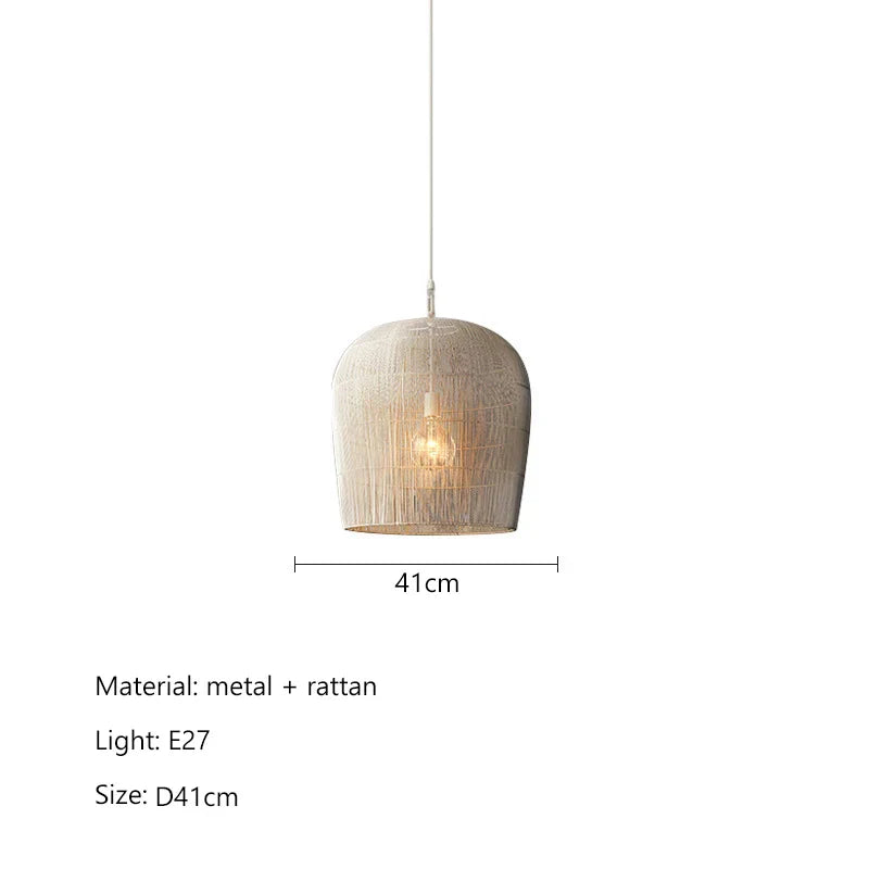 Wabi Sabi Rattan Pendant Light - Handcrafted Elegance for Your Dining Room, Bedroom, or Bar Area