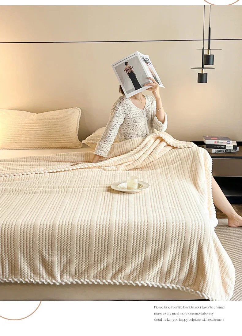 2025 new Throw Blanket for Sofa Winter Blanket King Size Home Warm Plaid Comforter Bedspread Bedding Sheet