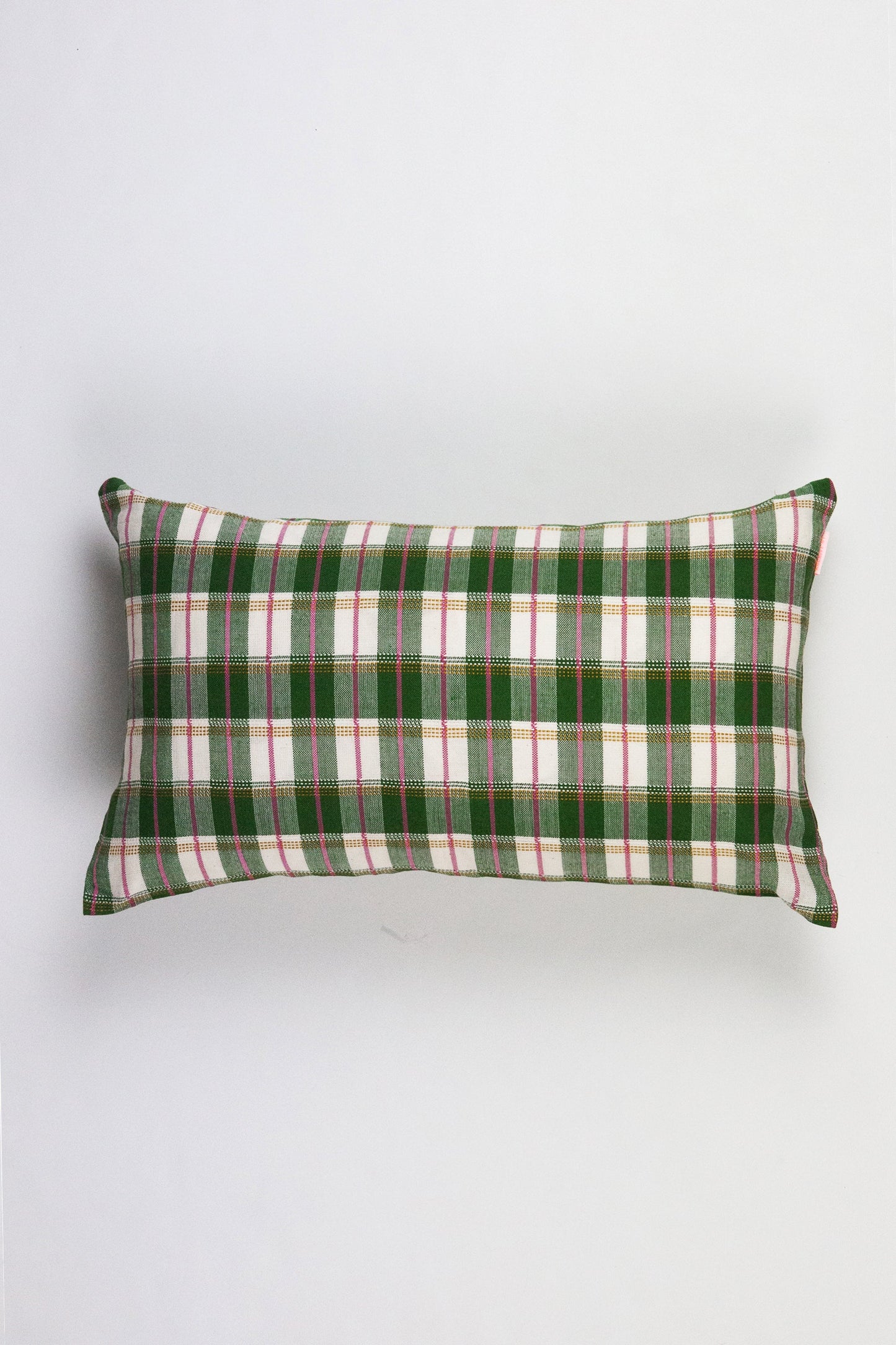 San Andres Gingham Green & White Pillow