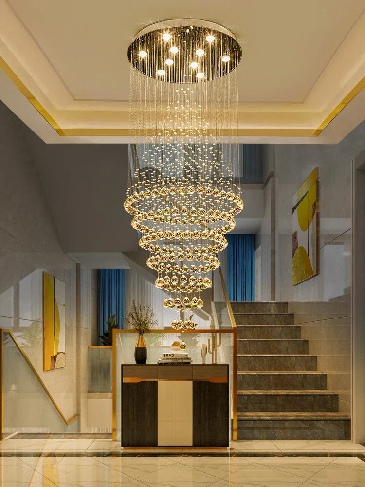 Starry Crystal Loft Chandelier - High-Quality Pendant Light for Elegant Spaces
