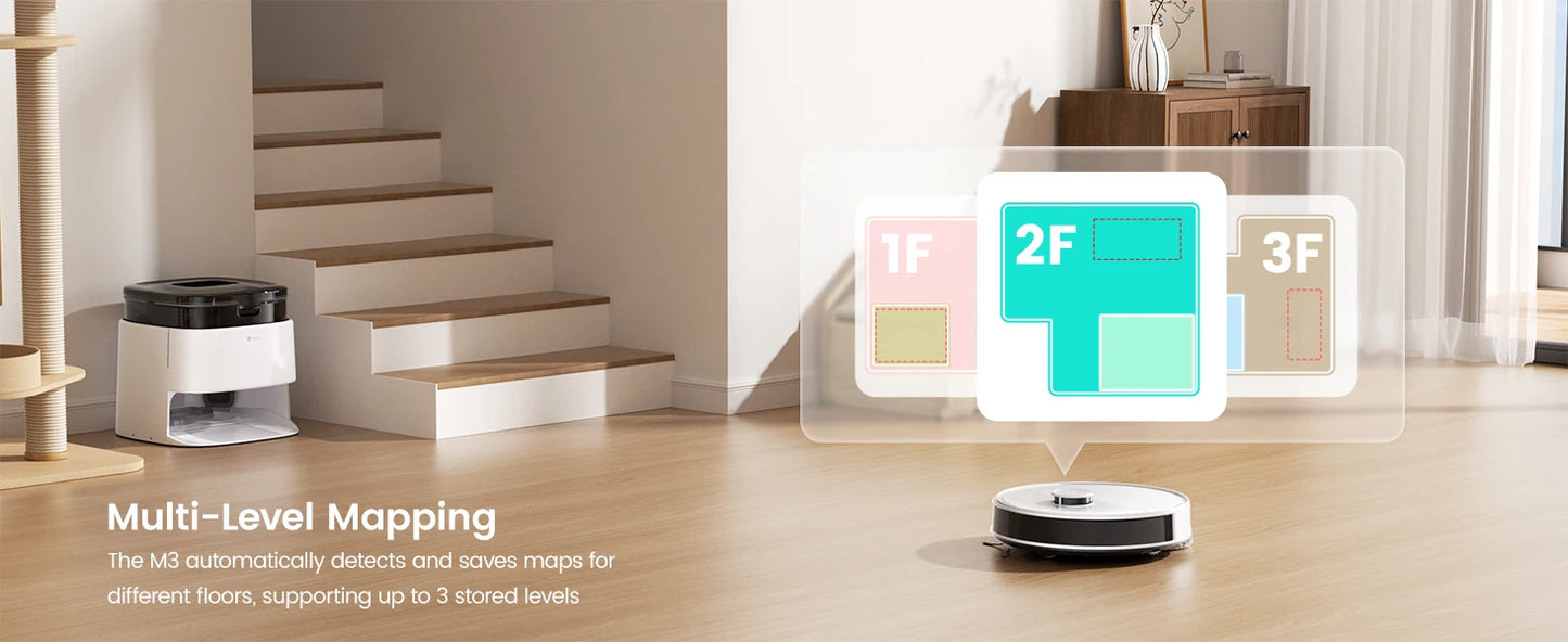 LEFANT Robot Vacuum Cleaner with Mapping, 12000Pa Suction, Emptying Station, Automatic Washing and Drying, DTOF Laser