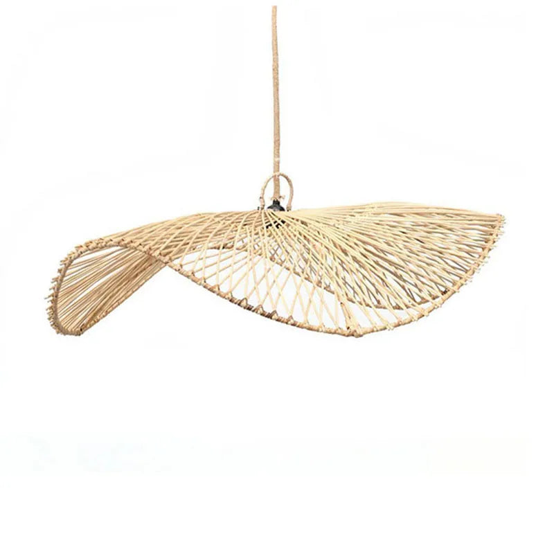 Handmade Art Rattan Pendant Lamp - Oriental Water Pattern Luminaire for Elegant Living Room and Bedroom Decor
