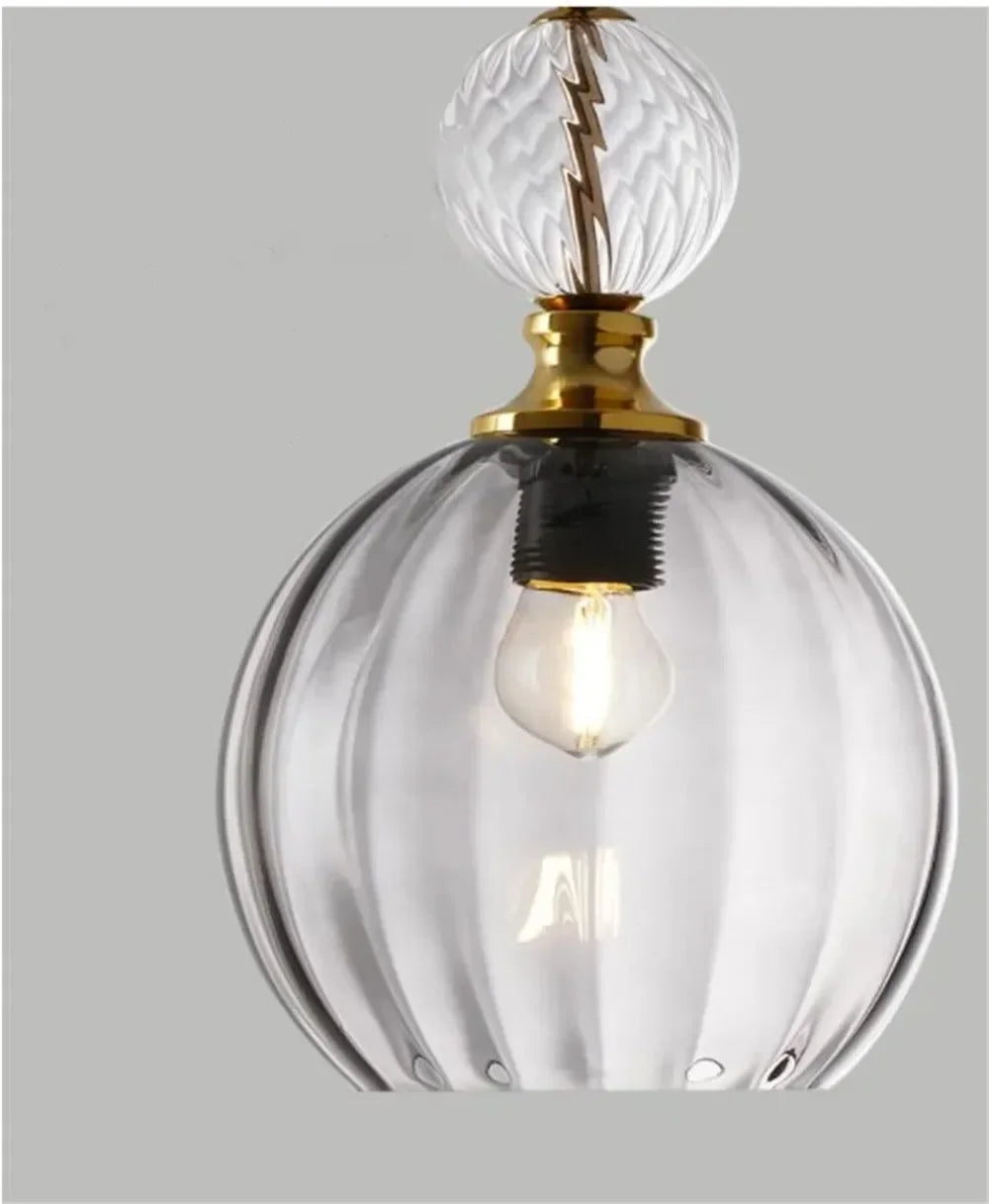 Nordic Colored Glass Chandelier Postmodern Creative Designer Restaurant Bar Counter Bedroom Bedside Lamp Excluding Light Bulbs