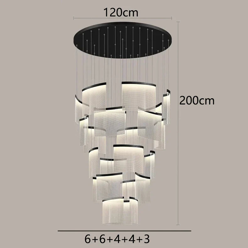Chic Nordic Stair Chandelier - Versatile Pendant and Ceiling Lights for Living and Dining Rooms, Elevating Indoor Lighting and Home Decor