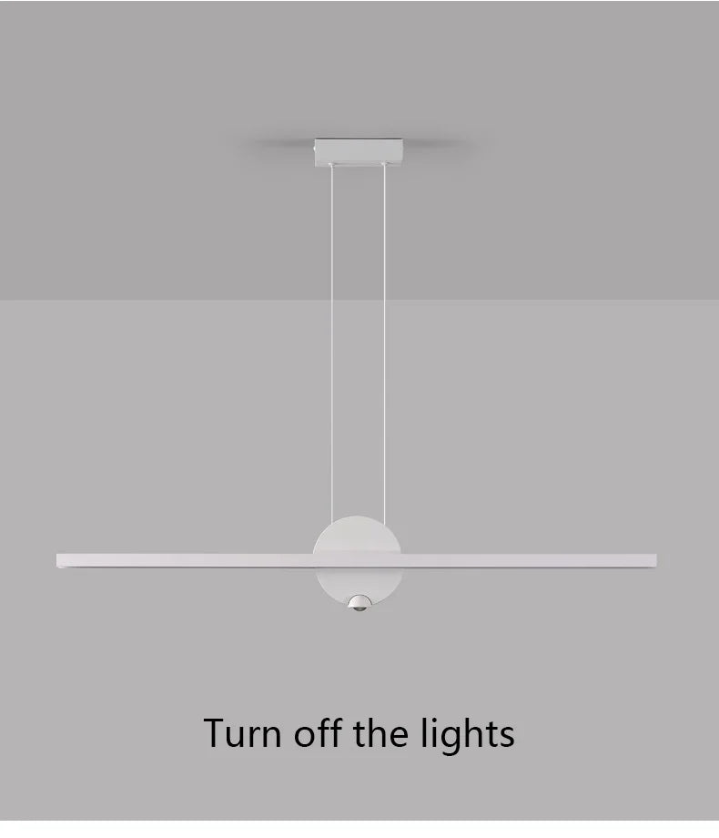 Minimalist Linear Pendant Lights LED Modern Chandelier Dining Room Island Light Restaurant Cafe Bar Office Hanging Lamps Black