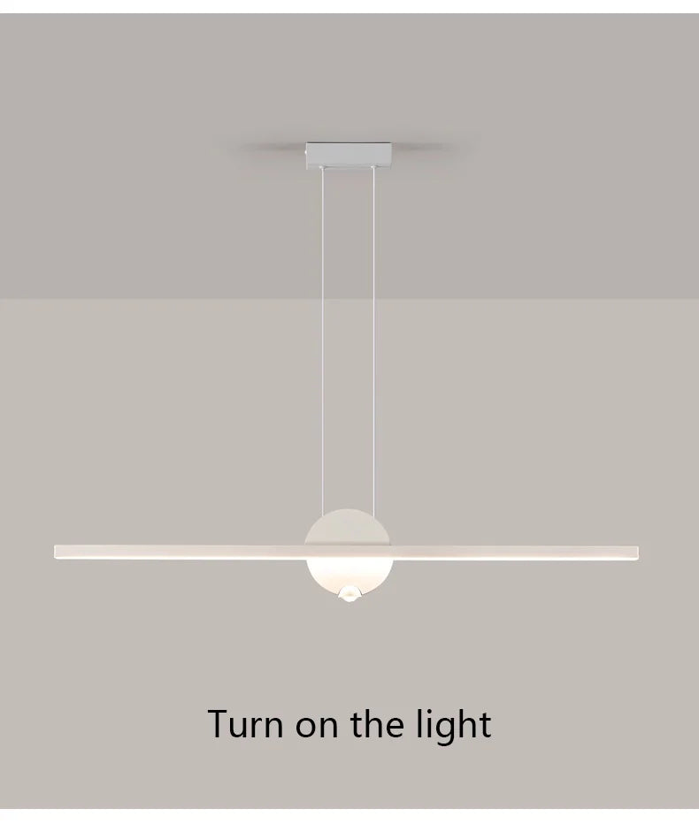 Minimalist Linear Pendant Lights LED Modern Chandelier Dining Room Island Light Restaurant Cafe Bar Office Hanging Lamps Black