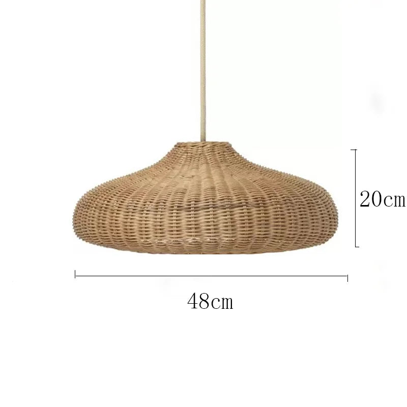 Vintage Handmade Rattan Pendant Light - Creative Lighting for Dining Rooms, Cafes, Restaurants, and Natural Luminaire