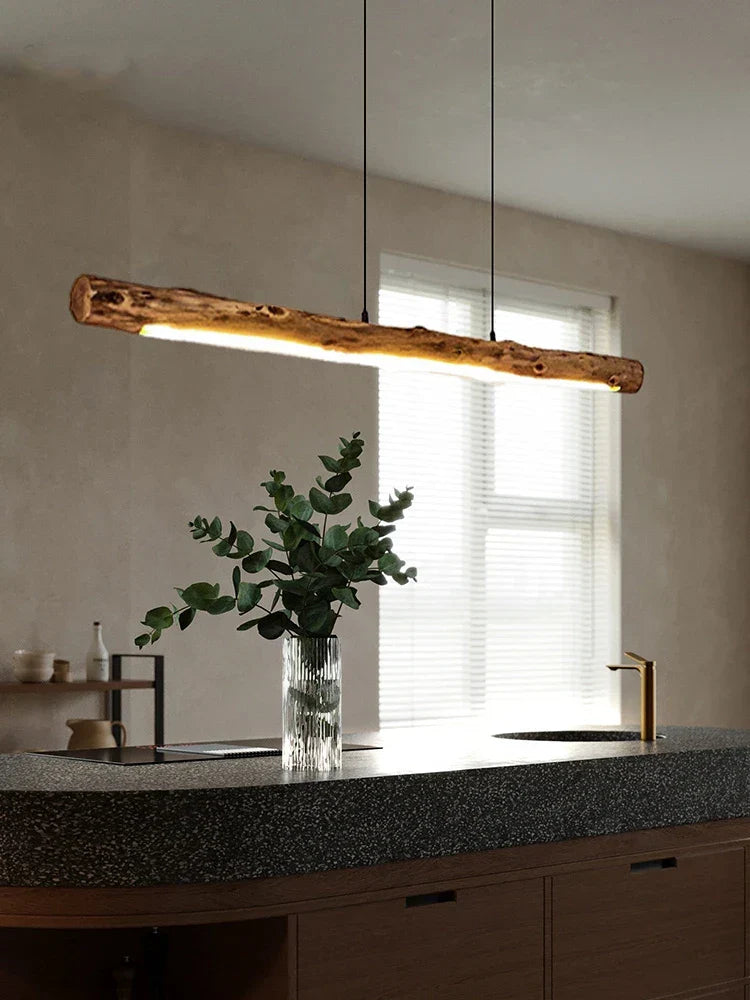 Chic Black Walnut Pendant Lights - Minimalist Wood Lighting for Dining Tables, Kitchens, and Home Decor