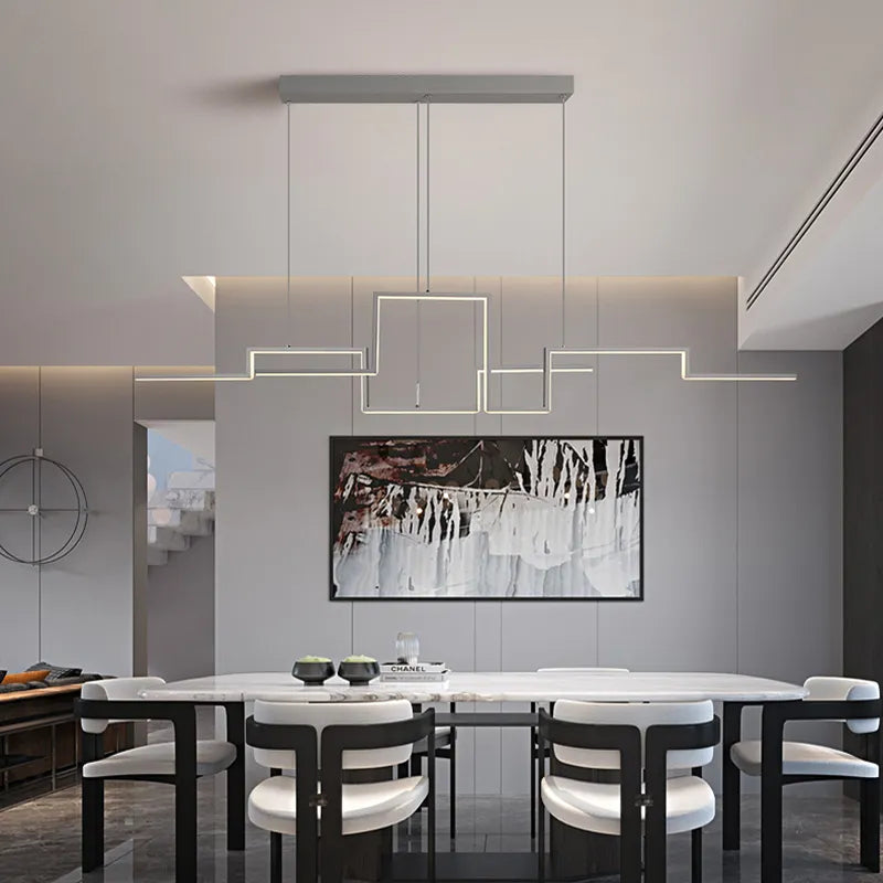 Contemporary LED Geometric Chandeliers - Elegant Lighting for Living, Dining, Bedroom, Kitchen, and Bar Decor