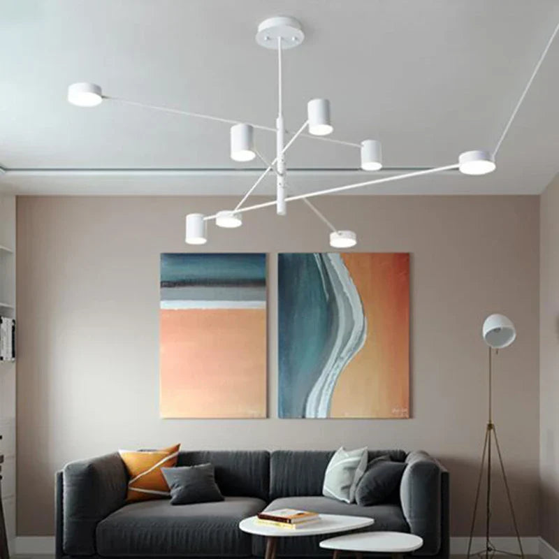 Swivel LED Chandelier - Versatile for Living, Dining, Office - Sleek Black Pendant Light - Modern Home Decor