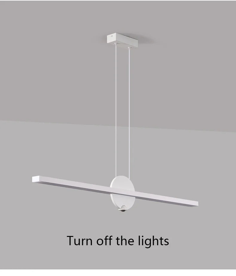 Minimalist Linear Pendant Lights LED Modern Chandelier Dining Room Island Light Restaurant Cafe Bar Office Hanging Lamps Black