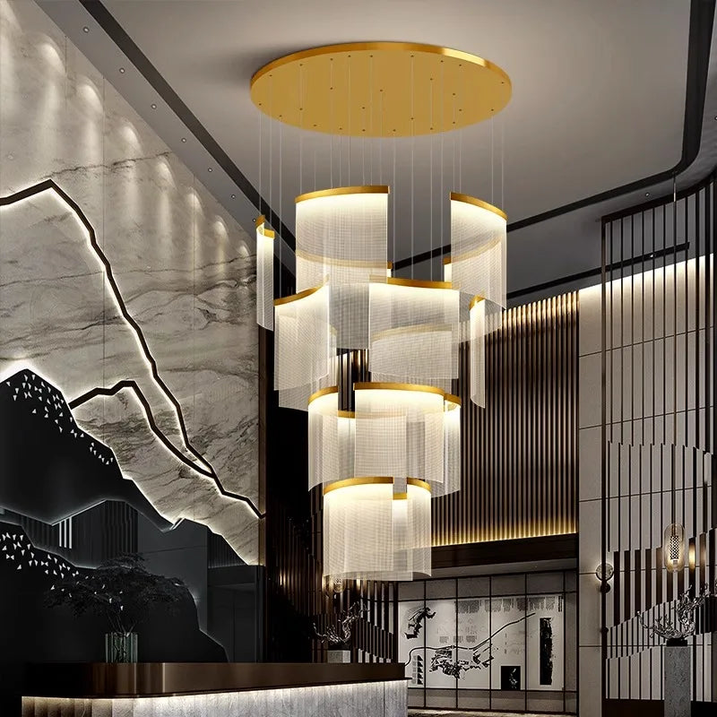 Chic Nordic Stair Chandelier - Versatile Pendant and Ceiling Lights for Living and Dining Rooms, Elevating Indoor Lighting and Home Decor