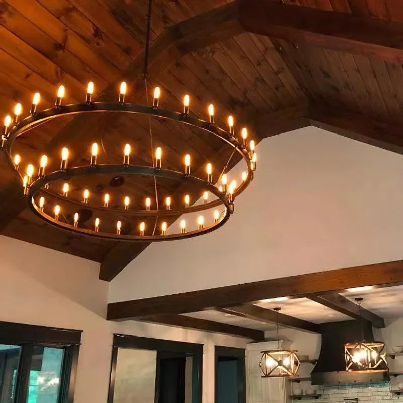 Vintage Industrial Iron Pendant Lamp - Add Retro Charm to Your Cafe, Restaurant, or Bar